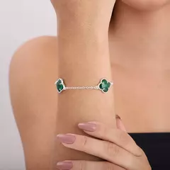 Pulseira Trevos Zircônia Verde - comprar online