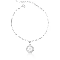 Pulseira Círculo Cravejado Trevo