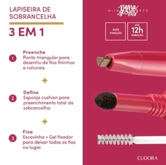 Lapiseira de Sobrancelha 3 em 1 Nina Secrets Eudora - loja online