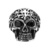 Anillo calavera - Piedras cúbics - Plata