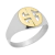 Anillo sello oval vertical - Plata y oro en internet