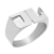 Anillo sello rectangular grande - Plata