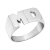 Anillo sello rectangular grande - Plata - tienda online