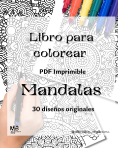 Libro para Colorear "Mandalas" Anti estrés. Se envía PDF