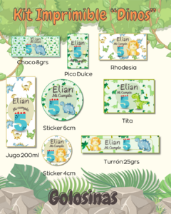 Kit Imprimible Personalizado - Dinos - comprar online