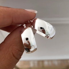 argolla ancha de acero blanco