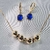 Conjunto Colar Esferas e Brinco com Zircônia Azul - Marini Company