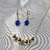 Imagem do Conjunto Colar Esferas e Brinco com Zircônia Azul