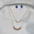 Conjunto Colar Esferas e Brinco com Zircônia Azul - loja online