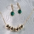 Conjunto Colar Esferas e Brinco com Zircônia Verde - loja online