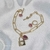 Conjunto Pulseira Cadeado e Brinco com Zircônia Coração Vermelho - comprar online