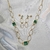 Conjunto de Colar com Argolas Zircônia Verde e Brinco com Argolas e Zircônia Verde Claro - comprar online