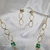 Conjunto de Colar com Argolas Zircônia Verde e Brinco com Argolas e Zircônia Verde Claro - Marini Company