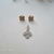 Conjunto Brinco e Pingente Trevo com Zircônia