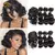 Imagem do Cabelo encaracolado indiano curto bundles com fechamento circular, cabelo humano
