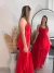vestido longo feminino vermelho verão alcinha com bojo natal na internet
