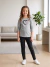 Conjunto juvenil menina cinza coração inverno meia estação blusa manga comprida + legging peluciada na internet