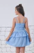 vestido infantil juvenil menina verão babado azul alcinha mocinha bloguerinha - comprar online