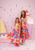 vestido midi / longo infantil e juvenil estampado menina rosa color flores tamanho 8 ao 14 bloguerin