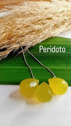 Colar Prata Peridoto 3 Pedras - comprar online