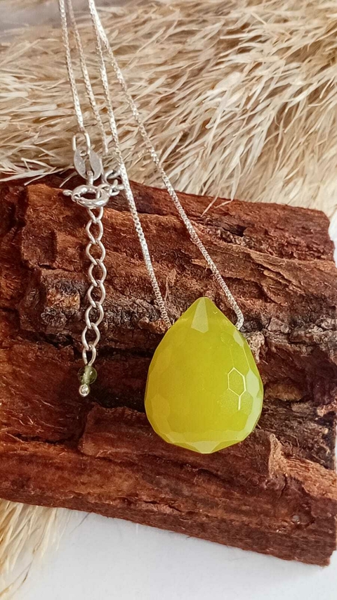 Colar Prata Peridoto 1 Pedra - comprar online