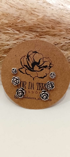 Brinco Prata Florzinha - Cor da Terra