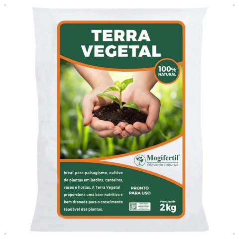 Terra Vegetal 2kg para Plantas, Hortas e Jardins