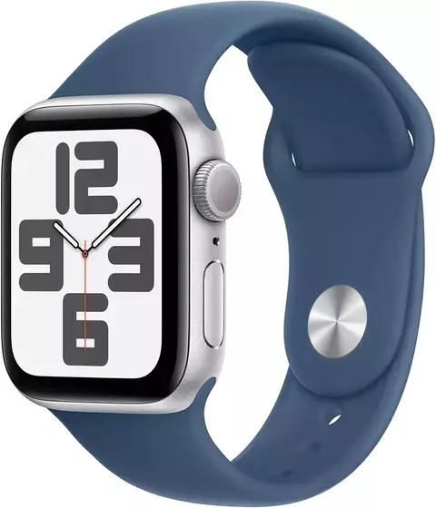 Apple Watch SE 2 (GPS) Caixa Alumínio Silver 40mm Pulseira esportiva Denim M/L A2722