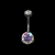 TITANIO ASTM-F136 W01-16 Navel cristal Swarovski aurora boreal
