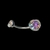 TITANIO ASTM-F136 W01-16 Navel cristal Swarovski aurora boreal - comprar online