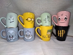 tazas de personajes - Isa y Sofi artesanias