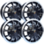 Jogo com 4 Rodas Aro 15 Kr M11 Santa Matilde Fusca 15x6 Furação 4x130 BD Preto Diamantado