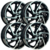 Jogo com 4 Rodas Aro 15 Kr S40 Yaris XLS 15x6 Furação 4x100 BD Preto Diamantado