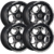 Jogo com 4 Rodas Aro 15 Kr C10 Weld Magnum Racing 15x7 Furação 4x100 BD Preto Diamantado