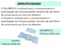 kit SELAMIX - 6 unid. de Estojo p/ esterilização individualizada com 2 cavidades cada para armazenar 12 brocas separadas - Led.Click  Inovações