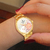 Relógio Champion Feminino Dourado Original Prova D'água com colar e brinco