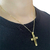 Corrente Colar Crucifixo Cruz Masculina Aço Inox Dourado