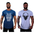 "Domine o Estilo com Estampas Únicas: Kit de 2 Camisetas Longline Masculinas MXD - Perfeitas para um Visual Casual e Fitness!"