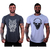 "Domine o Estilo com Estampas Únicas: Kit de 2 Camisetas Longline Masculinas MXD - Perfeitas para um Visual Casual e Fitness!"