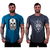 "Domine o Estilo com Estampas Únicas: Kit de 2 Camisetas Longline Masculinas MXD - Perfeitas para um Visual Casual e Fitness!" - comprar online