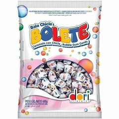 Bala Bolete com recheio de chiclete e sabor Tutti Frutti 600G