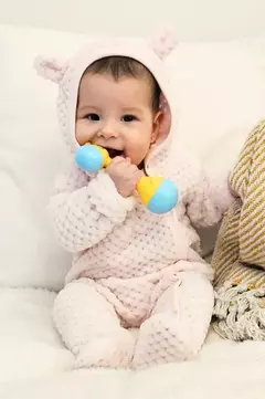 ENTERITO OSITO ROSA MINI BEBA (5008)