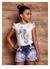 Conjunto infantil menina Blusa 3D cavalo Marinho com Short Diforini 121014