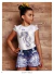 Conjunto infantil menina Blusa 3D cavalo Marinho com Short Diforini 121014