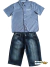 Conjunto masculino camisa esporte com bermuda jeans D´Viller 52084