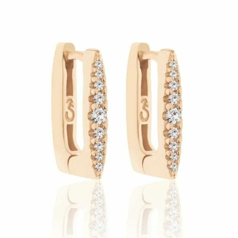 Brinco Argola Click Retangular Pequeno