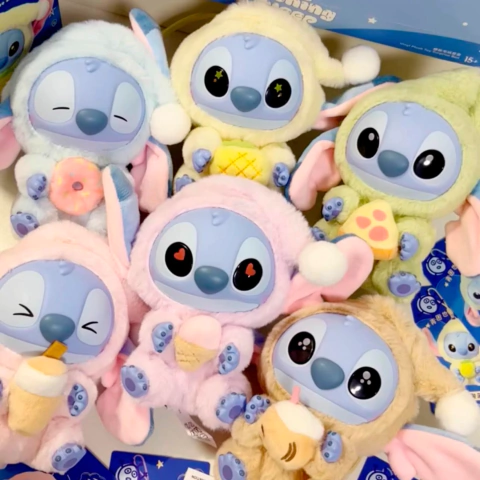 Stitch Vinyl Plush Blind Box Estilo Labubu - Edición Eat Something Before Sleep - comprar online