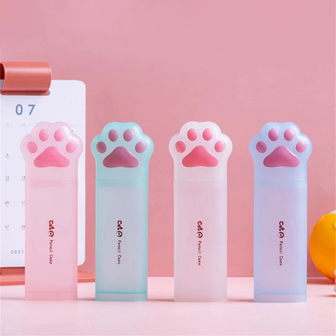Cartuchera Estuche Huellita Gatito Transparente Pastel - Cat Paw - comprar online