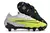 Chuteiras Nike Phantom GX de corte branca e amarela