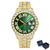 Relógio masculino cheio de diamante gelado, quartzo AAA CZ, impermeável, Hip H - System Green